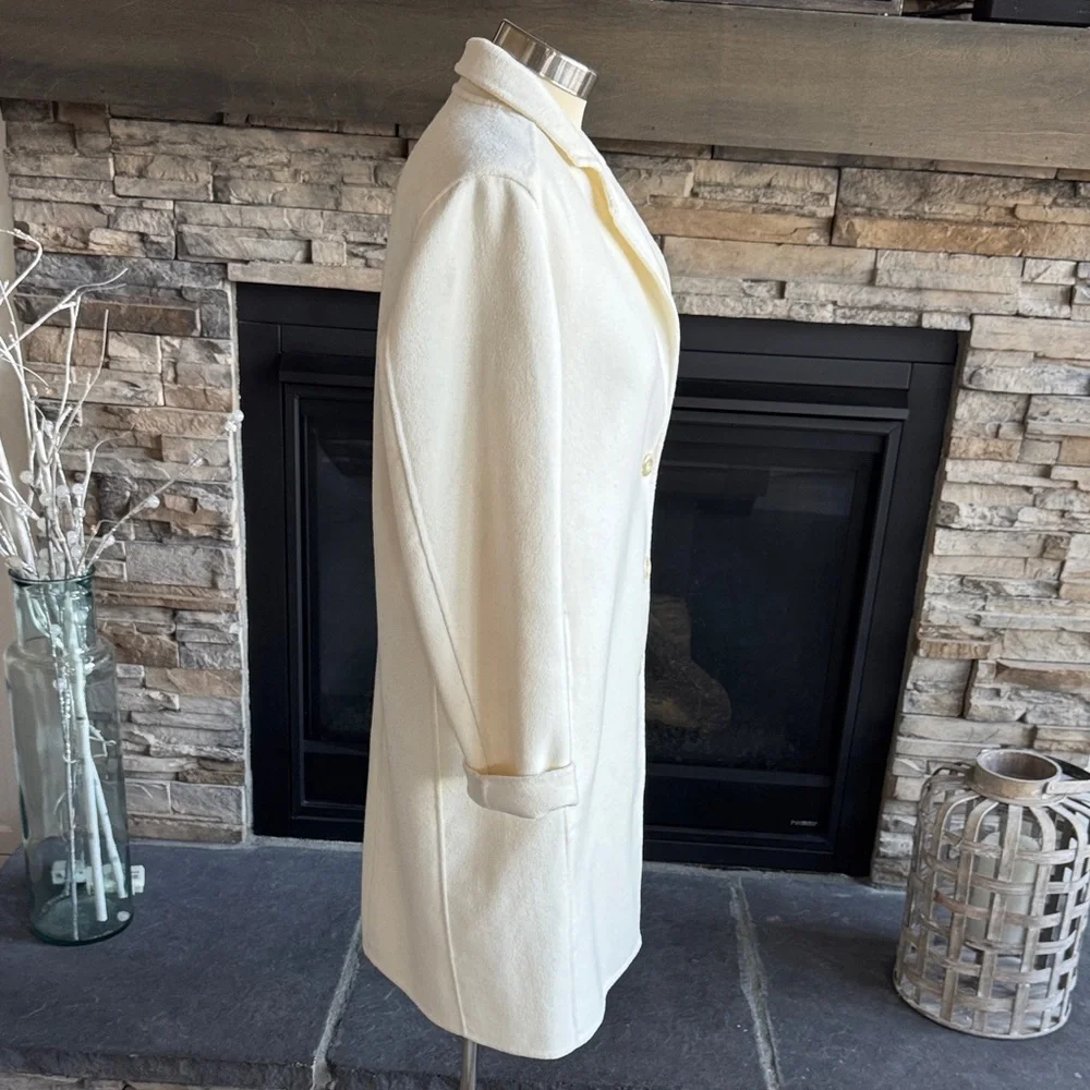 GAP Women's Cream Wool Trench Coat - Picture 9 of 13